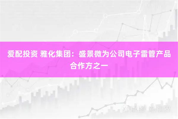 爱配投资 雅化集团：盛景微为公司电子雷管产品合作方之一